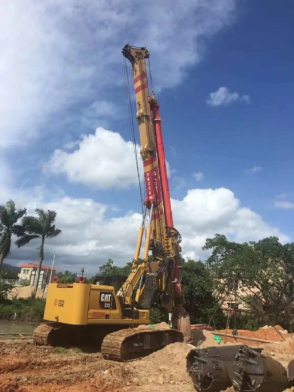 Rotary drilling rig working on site