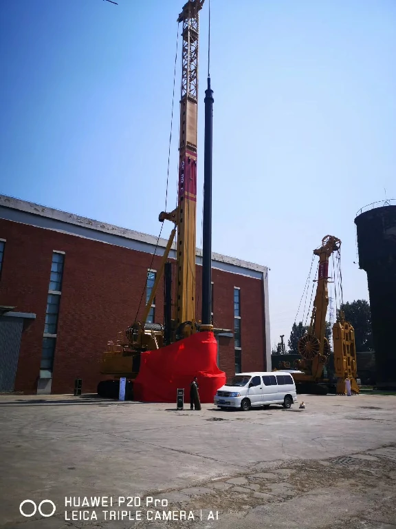 Rotary drilling rig on crawler undercarriage at the factory